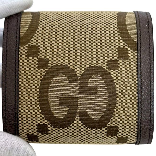 Gucci Bifold Wallet Diana Compact Beige Brown Jumbo GG