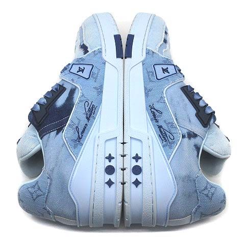 Louis Vuitton LV Trainer Line Monogram Denim Bleached Sneakers Made In 2024