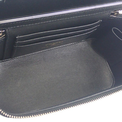 Chanel Top Handle Long Vanity Case 2-Way Bag Shoulder Lambskin Black