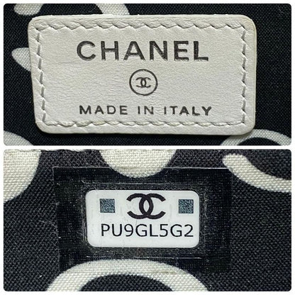 Chanel Quilted Zip Card Case CC Logo White