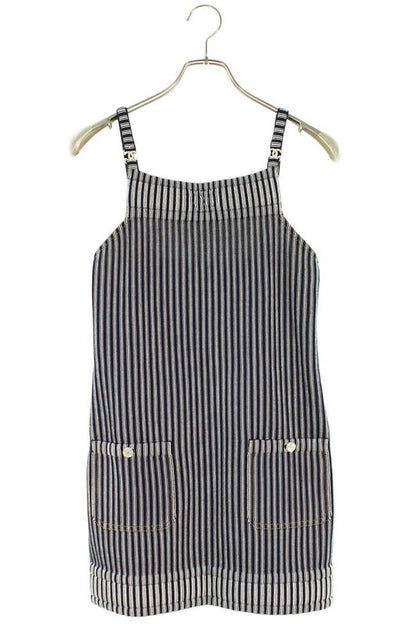 Chanel 25SS P79171k11414 Striped Coco Mark Dress One Piece Women's 34 ~1