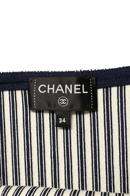 Chanel 25SS P79171k11414 Striped Coco Mark Dress One Piece Women's 34 ~1