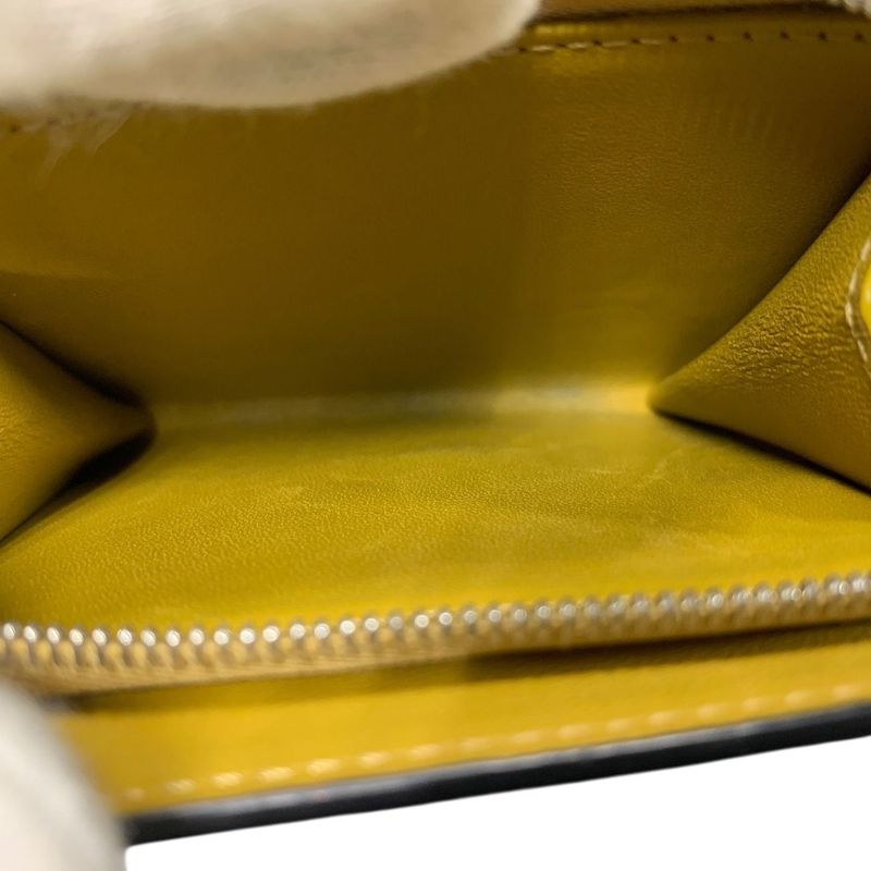 3727 Loewe Anagram Flap Wallet Bifold Wallet C821l57x01 Yellow Series Used
