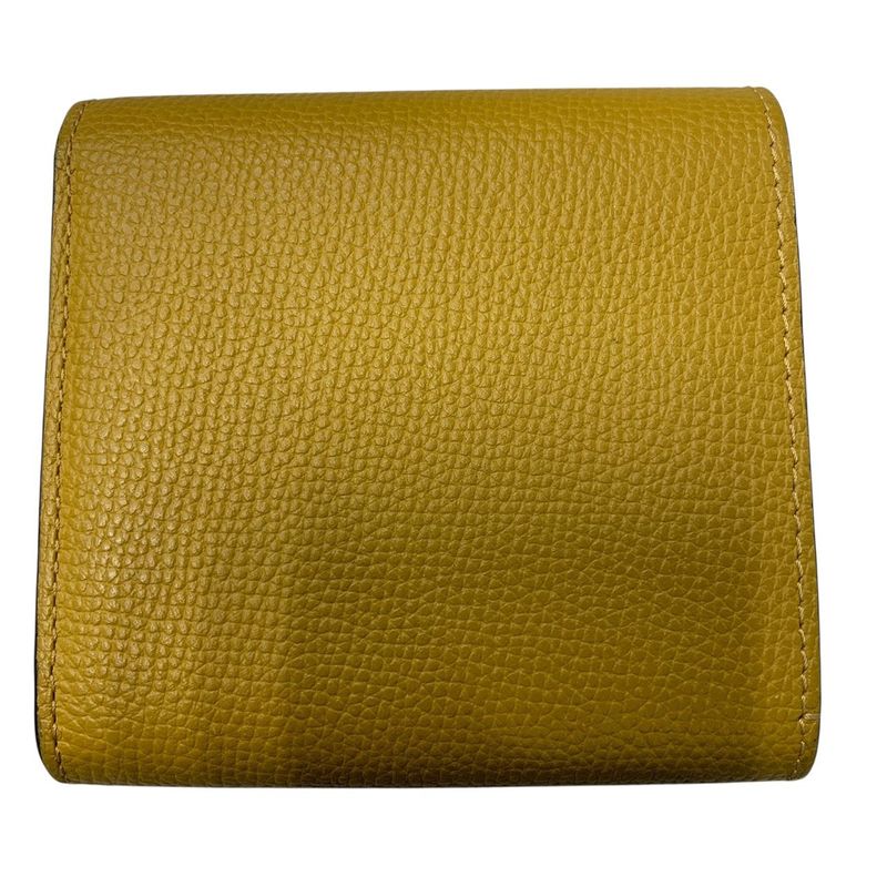 3727 Loewe Anagram Flap Wallet Bifold Wallet C821l57x01 Yellow Series Used