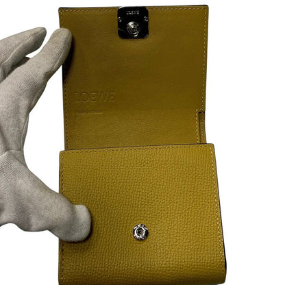 3727 Loewe Anagram Flap Wallet Bifold Wallet C821l57x01 Yellow Series Used