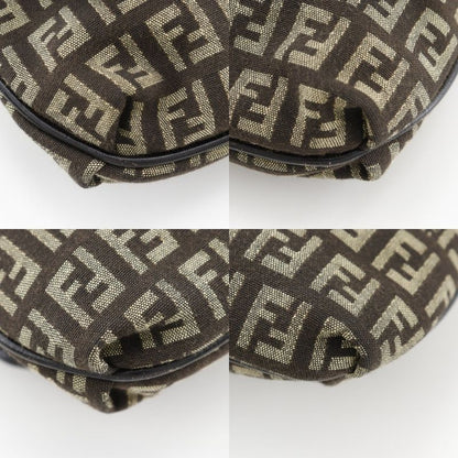 Fendi Zucchino Nylon Canvas Brown Women's Shoulder Bag