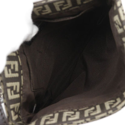 Fendi Zucchino Nylon Canvas Brown Women's Shoulder Bag