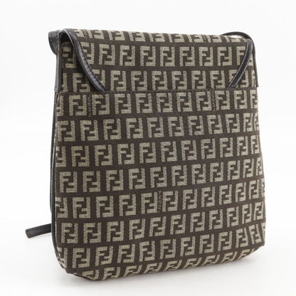 Fendi Zucchino Nylon Canvas Brown Women's Shoulder Bag