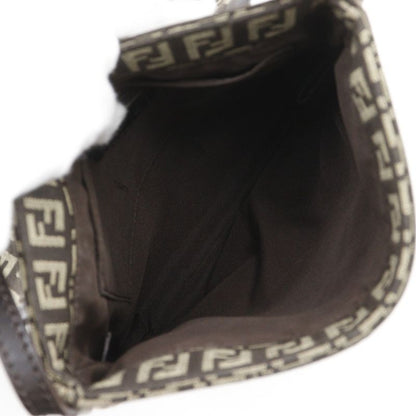 Fendi Zucchino Nylon Canvas Brown Women's Shoulder Bag