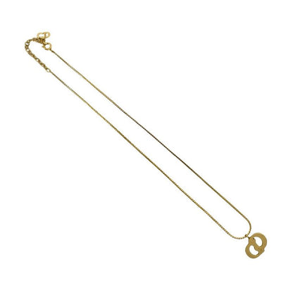 Christian Dior Vintage CD Logo GP Necklace Pendant Choker Accessory Gold 28917