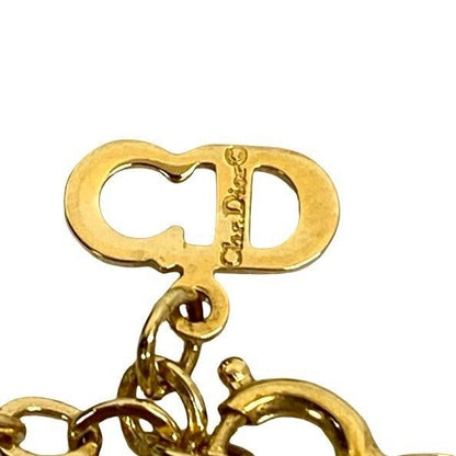 Christian Dior Vintage CD Logo GP Necklace Pendant Choker Accessory Gold 28917
