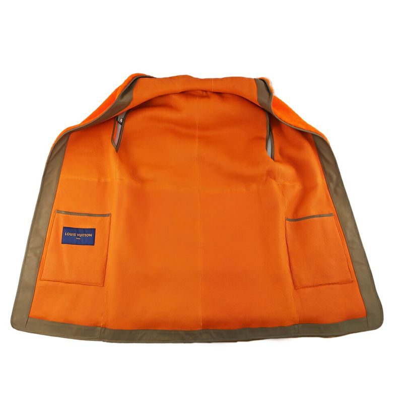 Louis Vuitton Coat With Inner Khaki Orange Notation Size 44 Hfk85egyw