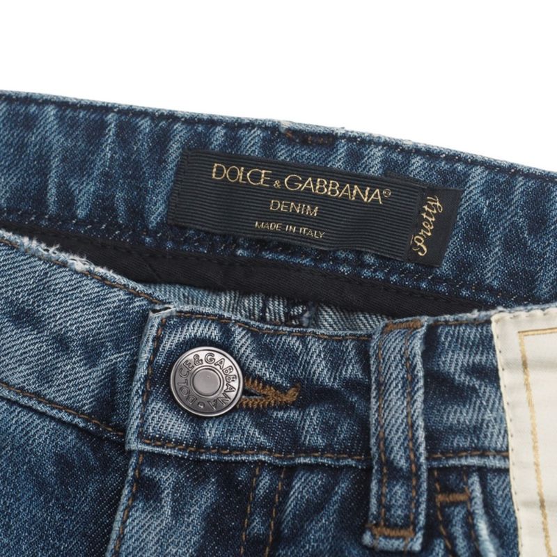 Dolce & Gabbana Denim Pants 36 Santa Sicily Patch Indigo