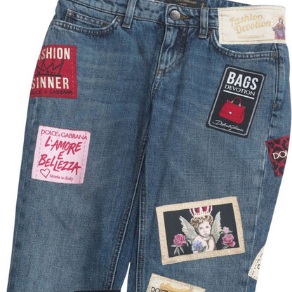 Dolce & Gabbana Denim Pants 36 Santa Sicily Patch Indigo