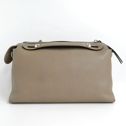 Fendi Visible Medium Leather 8bl146 Cuff Leather Greige 2way Handbag