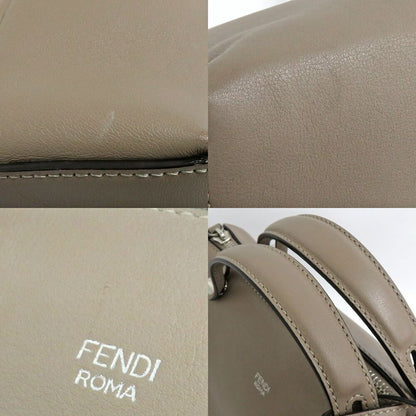 Fendi Visible Medium Leather 8bl146 Cuff Leather Greige 2way Handbag