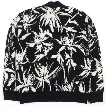 △louis Vuitton 100% Wool Thistle Jacquard V-neck Knit Cardigan Black S With