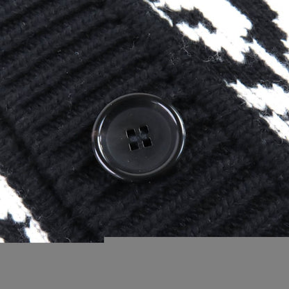 △louis Vuitton 100% Wool Thistle Jacquard V-neck Knit Cardigan Black S With