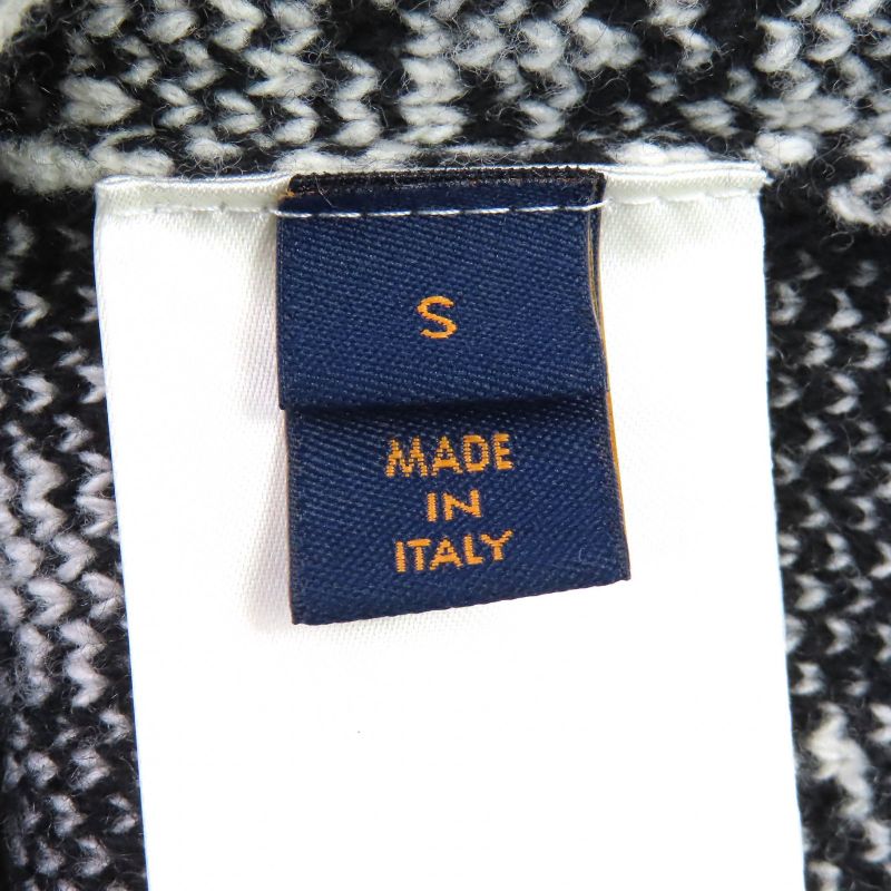 △louis Vuitton 100% Wool Thistle Jacquard V-neck Knit Cardigan Black S With