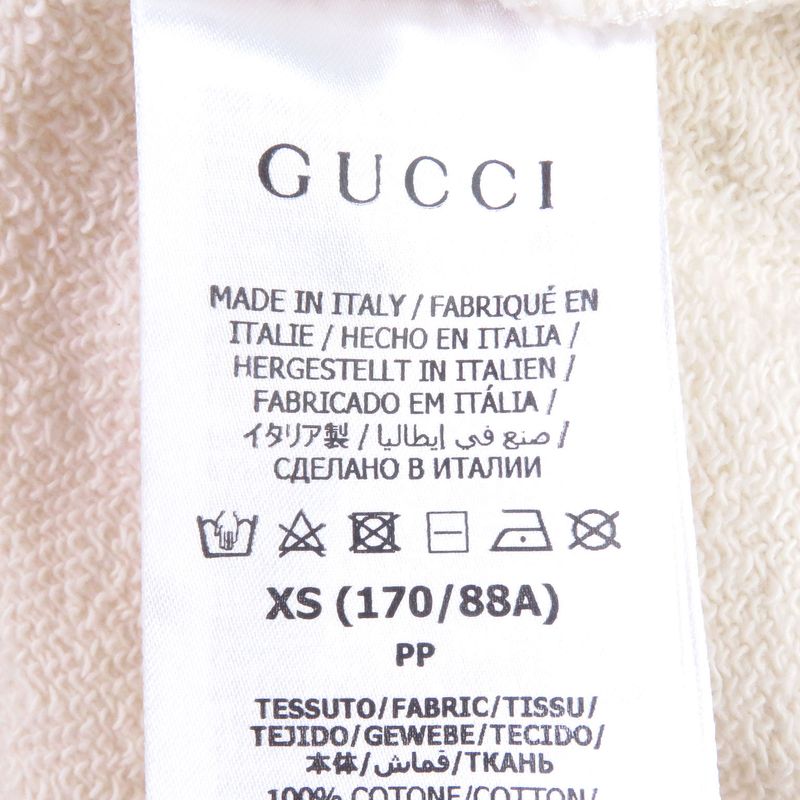 □gucci 721427 Patch Felt Cotton Pullover Sweatshirt Hoodie Ivory XS Genuine