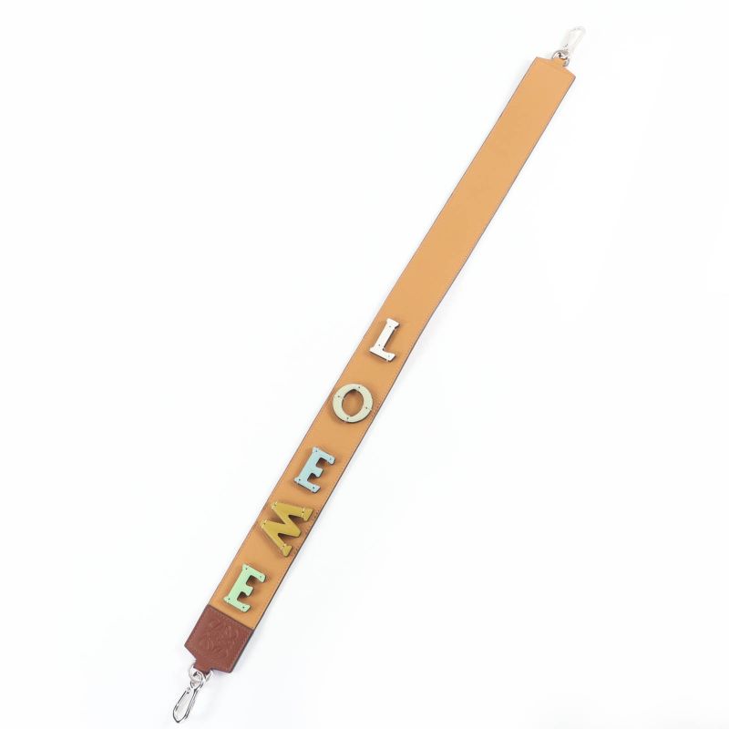 Loewe Logo Anagram Leather Shoulder Strap Brown Multicolor Silver Hardware Made