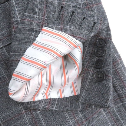 □hermes 100% Wool Check Pattern Sur Mesure Bespoke Single Suit Top And Bottom