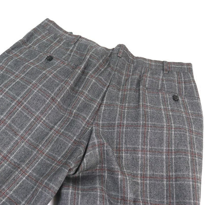 □hermes 100% Wool Check Pattern Sur Mesure Bespoke Single Suit Top And Bottom