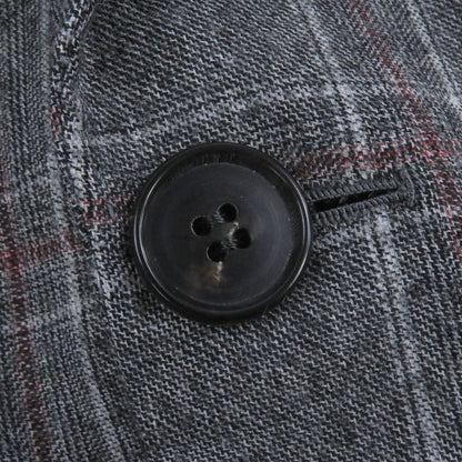 □hermes 100% Wool Check Pattern Sur Mesure Bespoke Single Suit Top And Bottom