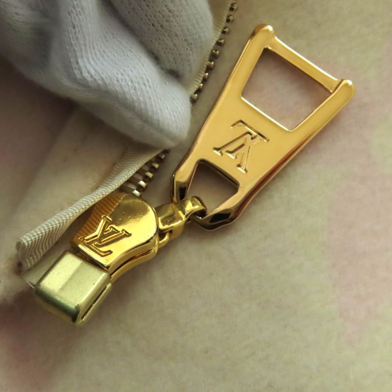 ◇louis Vuitton Fids06 Wool Silk Giant Monogram Front Zip Sleeveless Dress Ivory