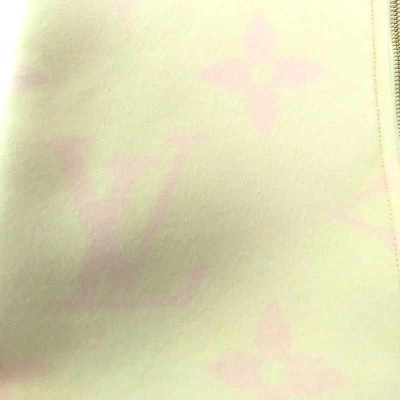 ◇louis Vuitton Fids06 Wool Silk Giant Monogram Front Zip Sleeveless Dress Ivory