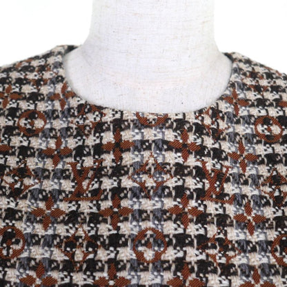 ◇louis Vuitton Fndr50 Wool Mohair Blend Monogram Tweed Dress Multi 36 With