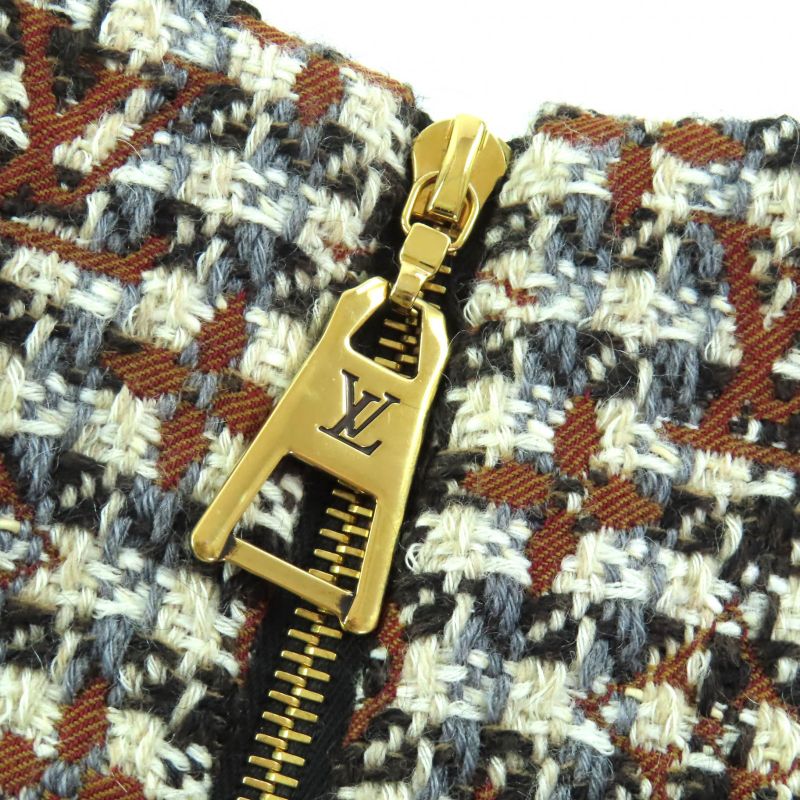 ◇louis Vuitton Fndr50 Wool Mohair Blend Monogram Tweed Dress Multi 36 With