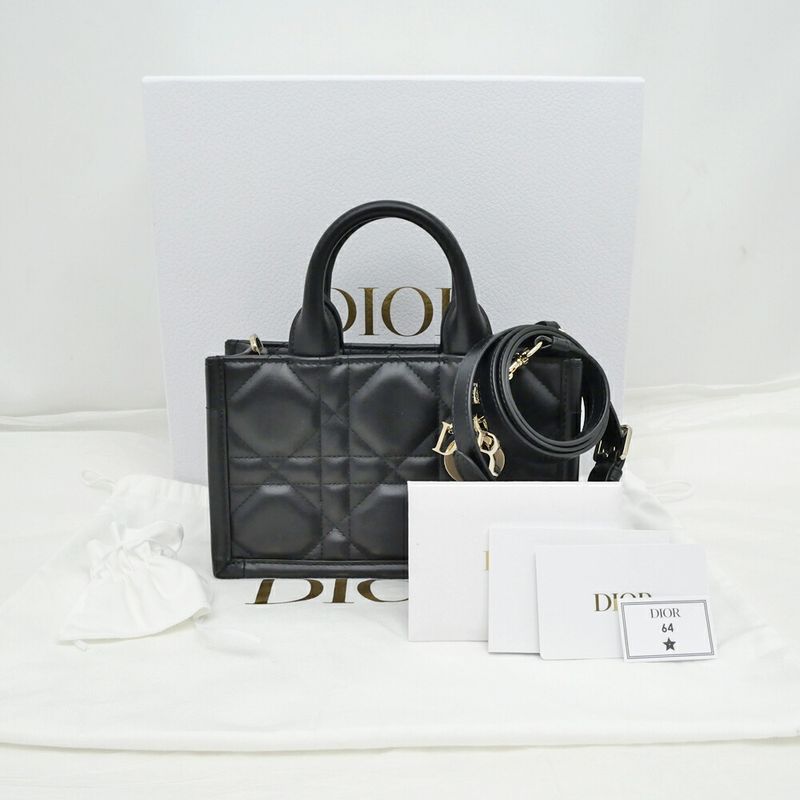 Dior Book Tote Handbag Mini Shoulder Macro Kana Jukafu Black S55730whp_m
