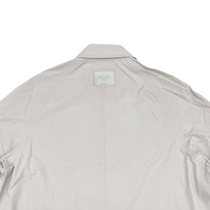 Fendi Long Coat Logo Jacket Ff0699 AMYZ F0gqk 52 Size Nylon Gray Beige Fendi