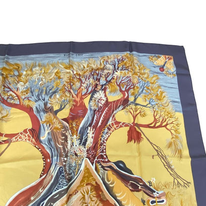 Hermes Kare90 Scarf Silk Kuggor Tree Kuggor Tree Brown