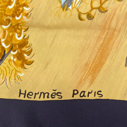 Hermes Kare90 Scarf Silk Kuggor Tree Kuggor Tree Brown