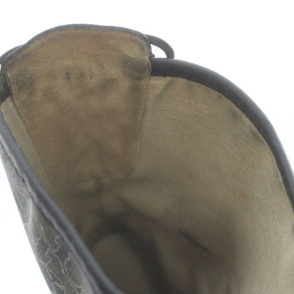 Celine Long Boots Leather Wedge Sole Carriage Pattern All Over Pattern Triomphe