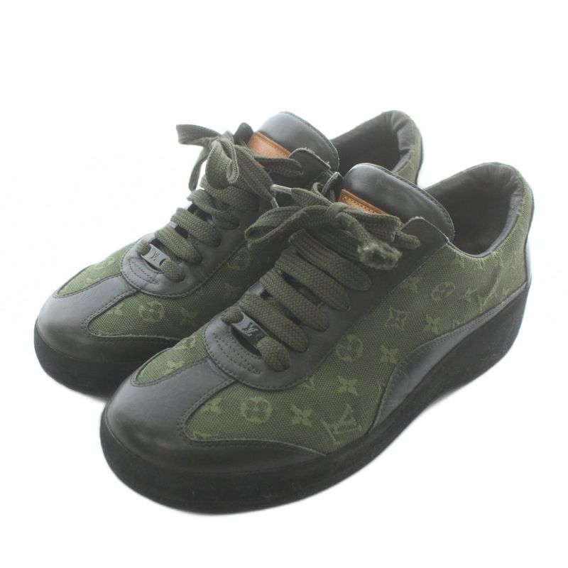 Louis Vuitton Monogram Mini Sneakers Canvas Leather Low Cut 36.5 23.5cm
