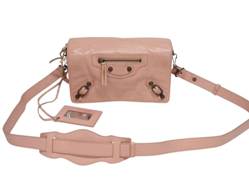 Balenciaga Shoulder Bag Classic Tool Kit Leather Pink