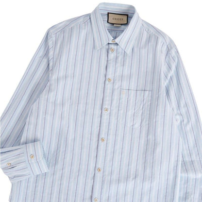 Gucci Shirt Long Sleeve GG Embroidery Stripe Co