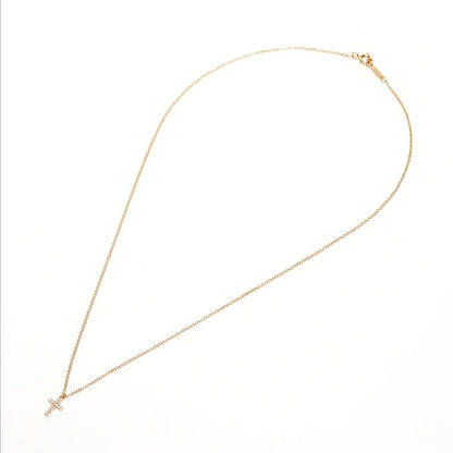 Tiffany & Co. Necklace Metro Cross Mini Diamond 18K