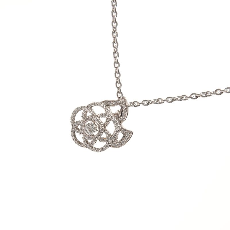 Chanel Necklace Diamond Camellia 750 18K WG