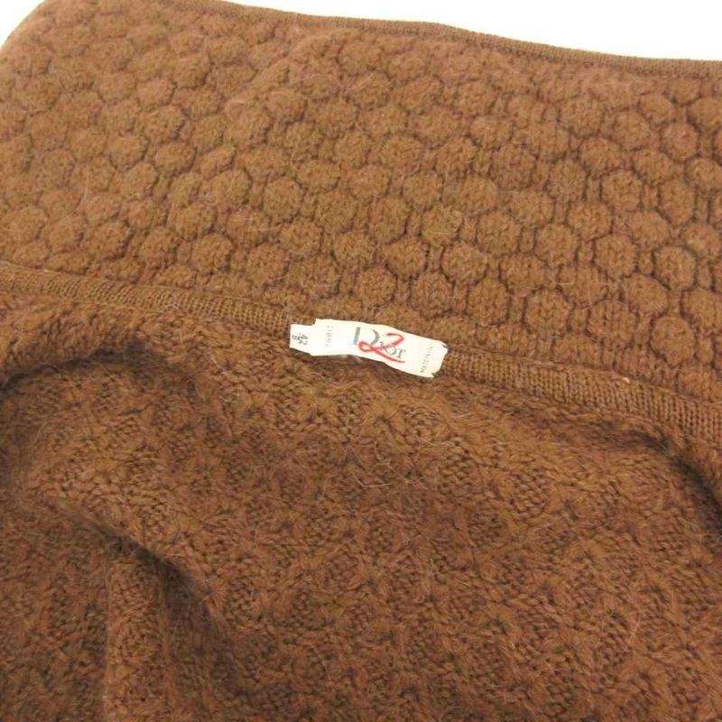 Christian Dior Vintage Cardigan Cable Knit Wool Alpaca Blend Gold Buttons 42