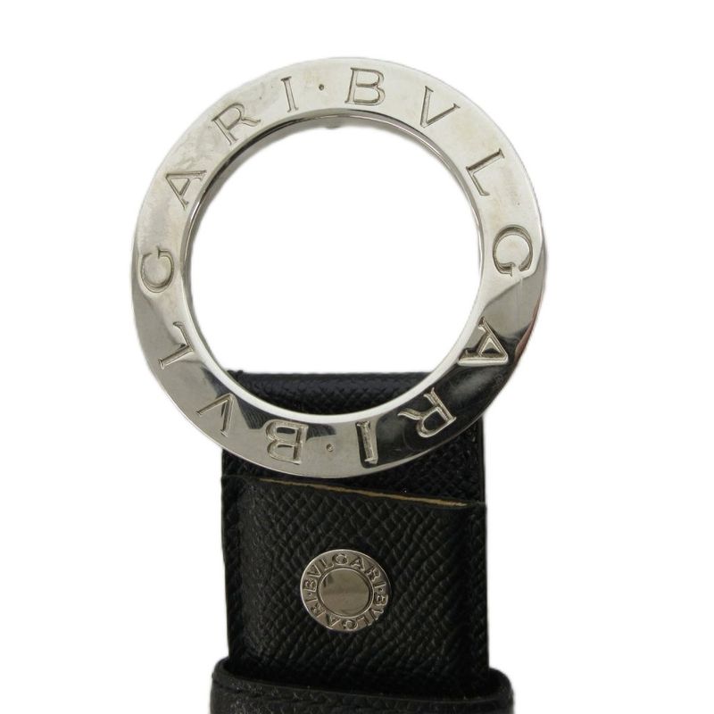 Bvlgari Belt Leather Logomania Circle Logo 42 105 Black FF • GY19