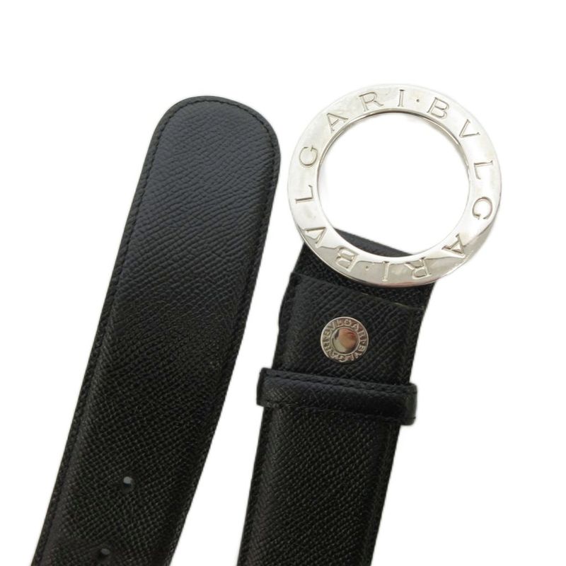 Bvlgari Belt Leather Logomania Circle Logo 42 105 Black FF • GY19