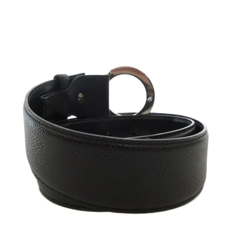Bvlgari Belt Leather Logomania Circle Logo 42 105 Black FF • GY19