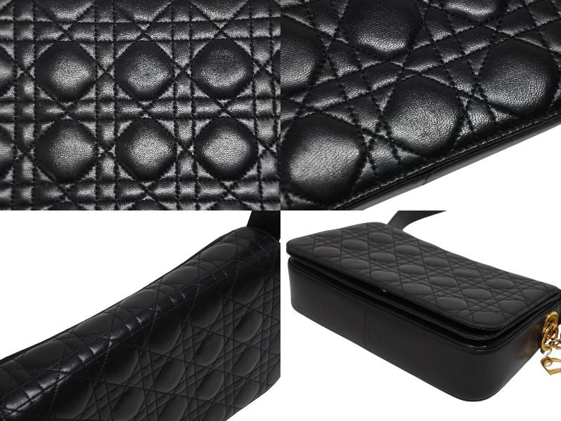Dior Cannage Bag Lambskin Black Gold — view 5
