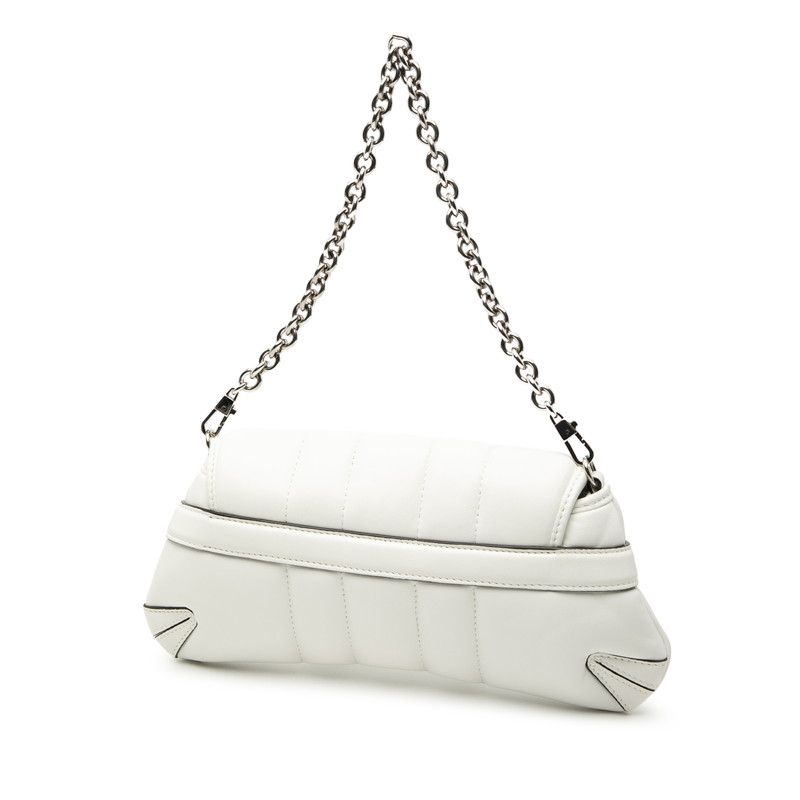 Gucci Horsebit Shoulder Bag Handbag 764255 White Leather Women's Gucci