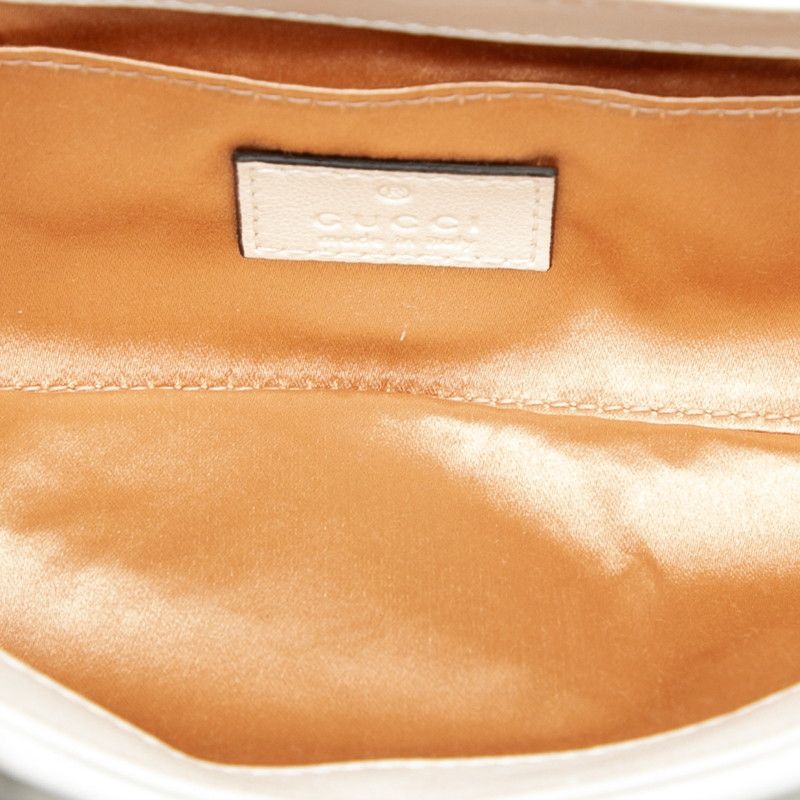 Gucci Horsebit Shoulder Bag Handbag 764255 White Leather Women's Gucci