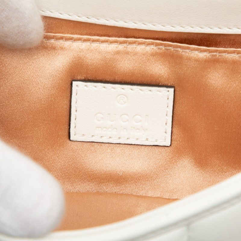 Gucci Horsebit Shoulder Bag Handbag 764255 White Leather Women's Gucci